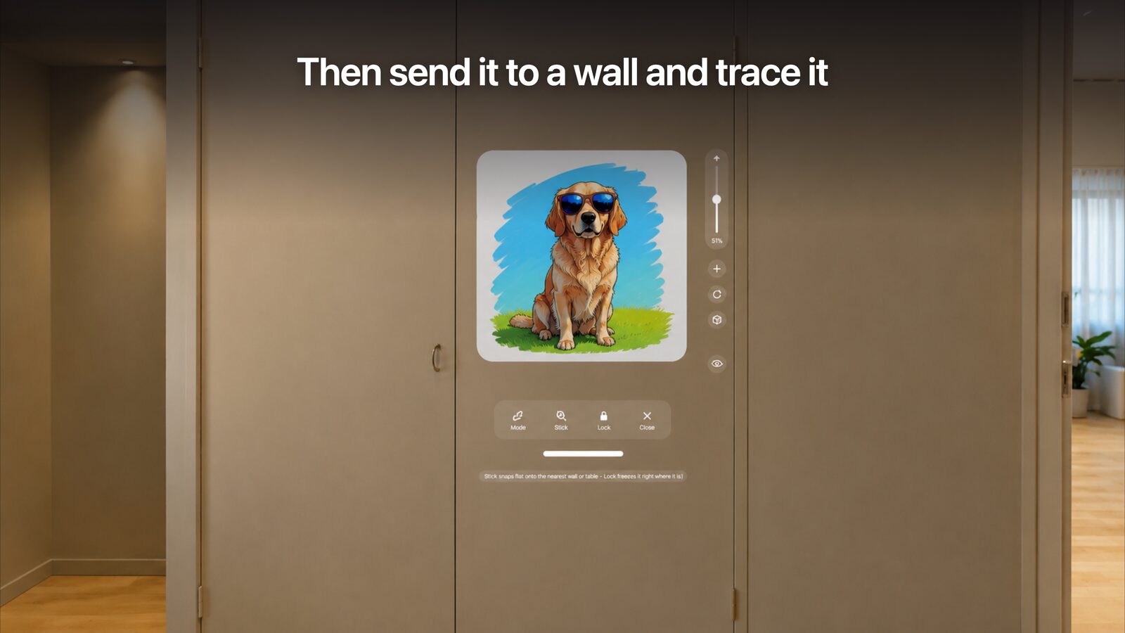 A generated design locked on a wall